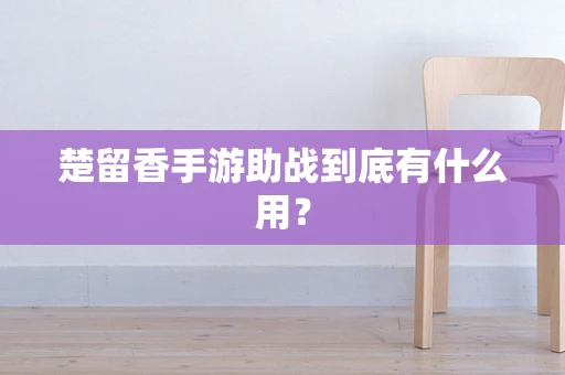楚留香手游助战到底有什么用？