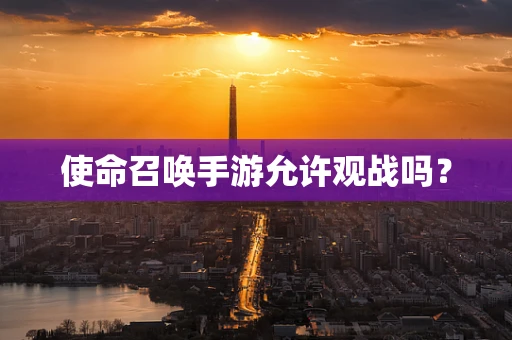 使命召唤手游允许观战吗？