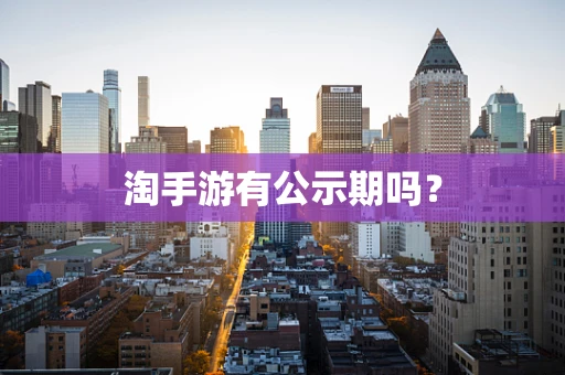 淘手游有公示期吗？
