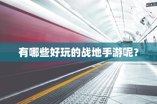 有哪些好玩的战地手游呢？