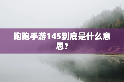 跑跑手游145到底是什么意思？
