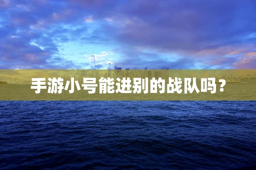 手游小号能进别的战队吗？