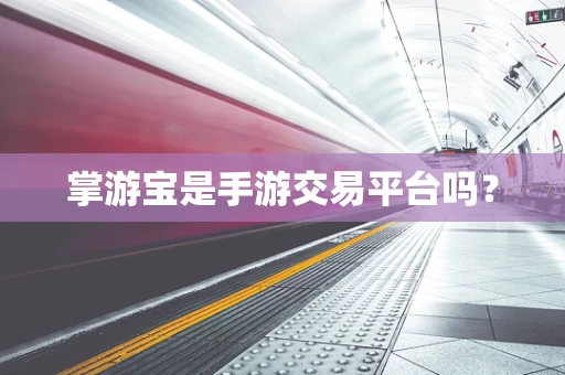 掌游宝是手游交易平台吗？