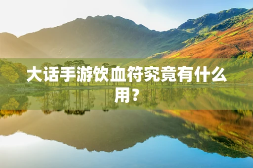 大话手游饮血符究竟有什么用？